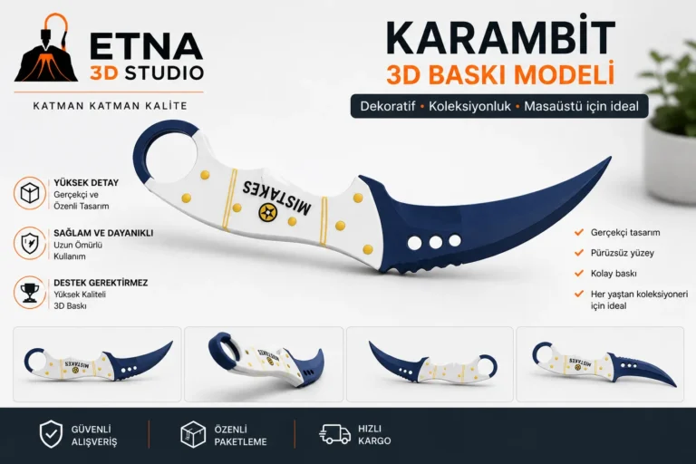Talon CS2 Skin Tasarımlı 3D Baskı Dekoratif Model ve Stand