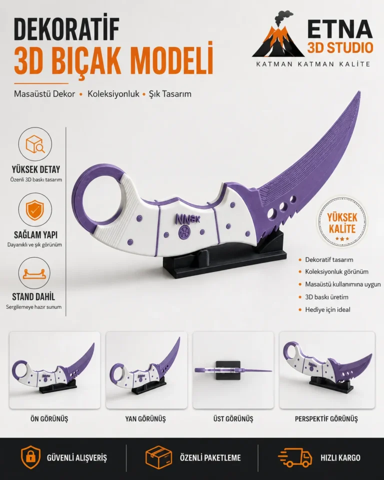 Talon CS2 Skin Tasarımlı 3D Baskı Dekoratif Model ve Stand